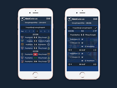 MatchCenter.am football mobile sport