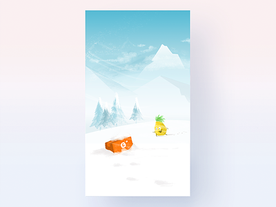 Style Exploration 2d app character delivery design exploration illustration simple snow vector watercolour winter