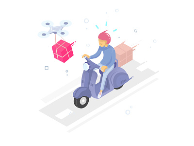 Speedy Delivery colour empty illustration isometric location map photoshop state store