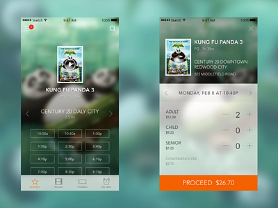 Fandango Optimized Purchase Flow ios mobile movie purchase page
