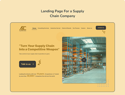 Landing Page Design for a Supply Chain Company design graphic design landing page mobile app ui ux web web design