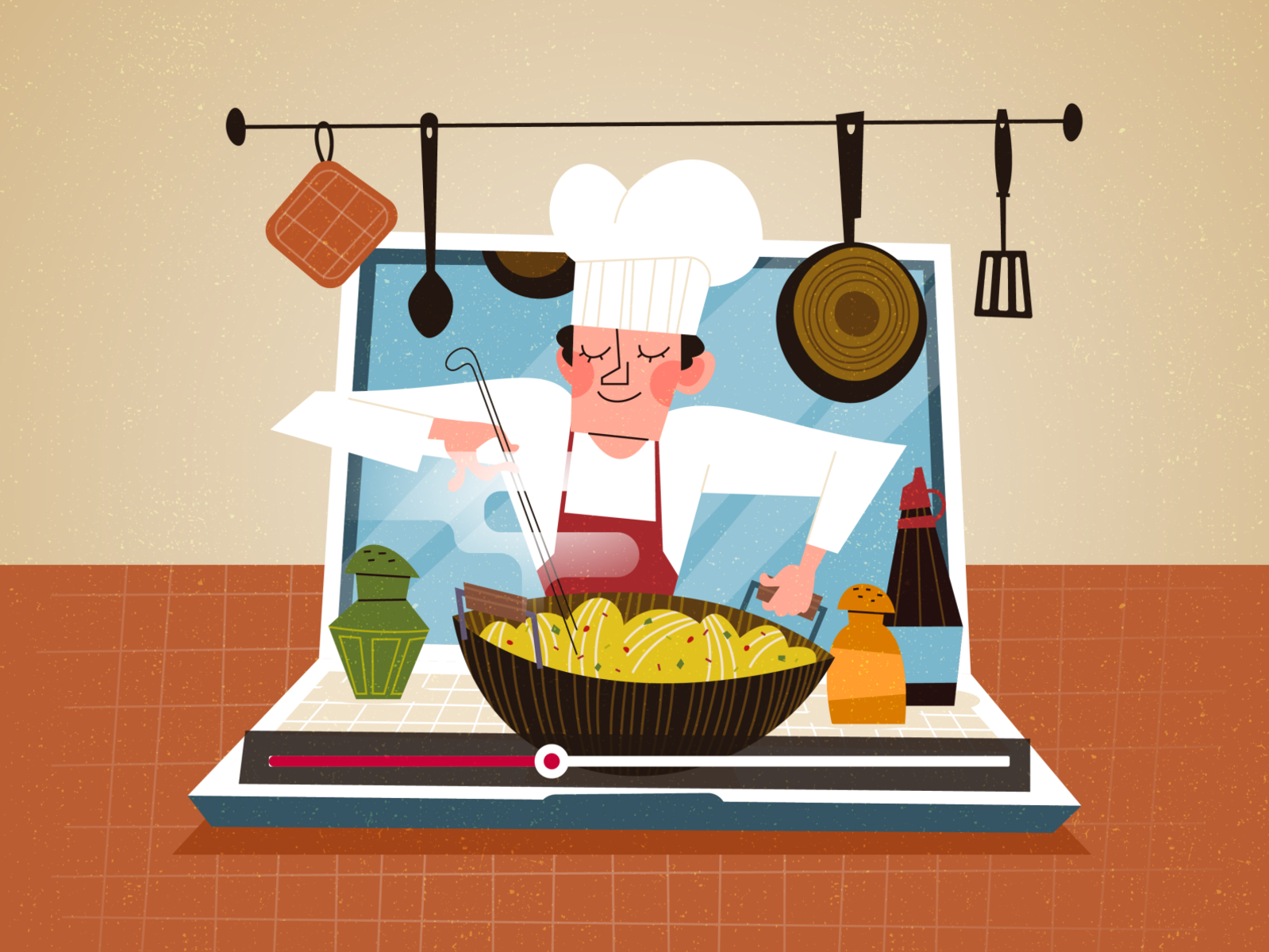 Online Cooking Class Courses best cooking classes flat illustration illustration