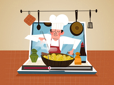 Online Cooking Class Courses best cooking classes flat illustration illustration