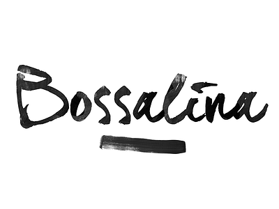 Bossalina black and white brush calligraphy design hand paint