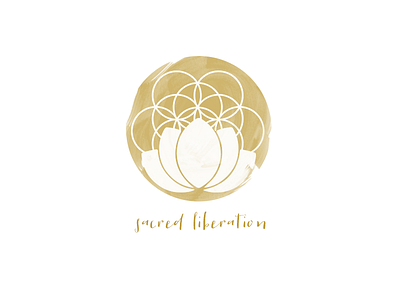 Sacred Liberation Gold branding draft geometry gold healing holistic identity liberation logo lotus sacred watercolor