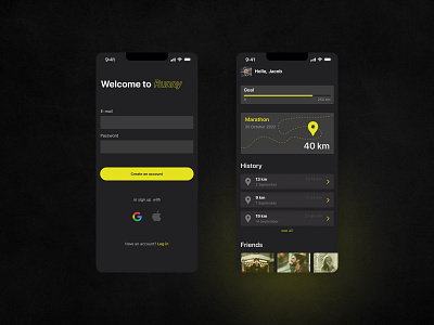 Runny Mobile App: iOS User Interface