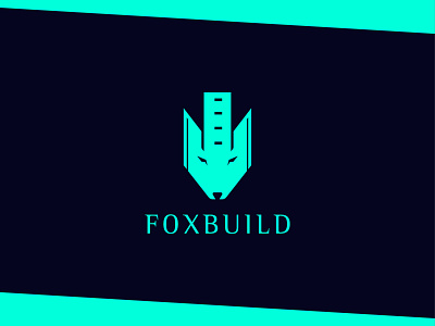 Fox + building creative minimalist logo