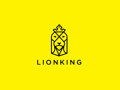 Lion king modern line art logo