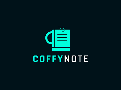 Coffy + Note creative flat logo