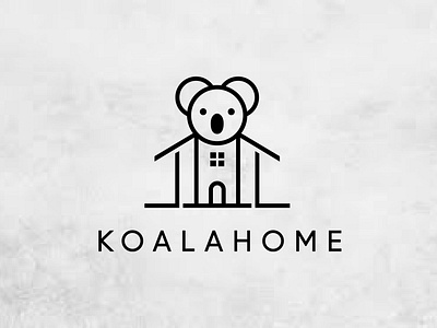 Koala + Home creative logo