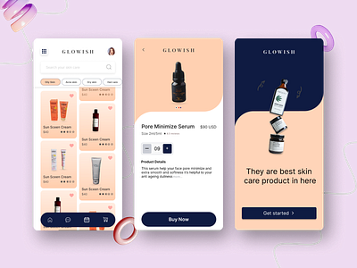 Skin Care mobile app UI Design adobexd branding design designers dribbble figma mobile app skincare skincare routine ui user user interface userexprinece ux