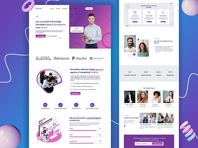 Creative agency Landing page adobexd agency branding cleints creativeagency design designers dribbble dribbblers figma landingpagedesign serviceprovider ui user ux