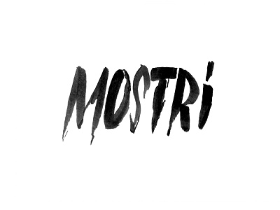 Mostri brush calligraphy hand lettering monster