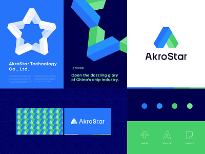 AkroStar Identity system 2 akro branding chip colorful design icon identity logo logotype stars