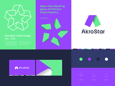 AkroStar Identity system 1 branding branding and identity branding concept chip identity logo logodesign star startup