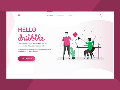 Hello Dribbble! debut header design illustration ui web