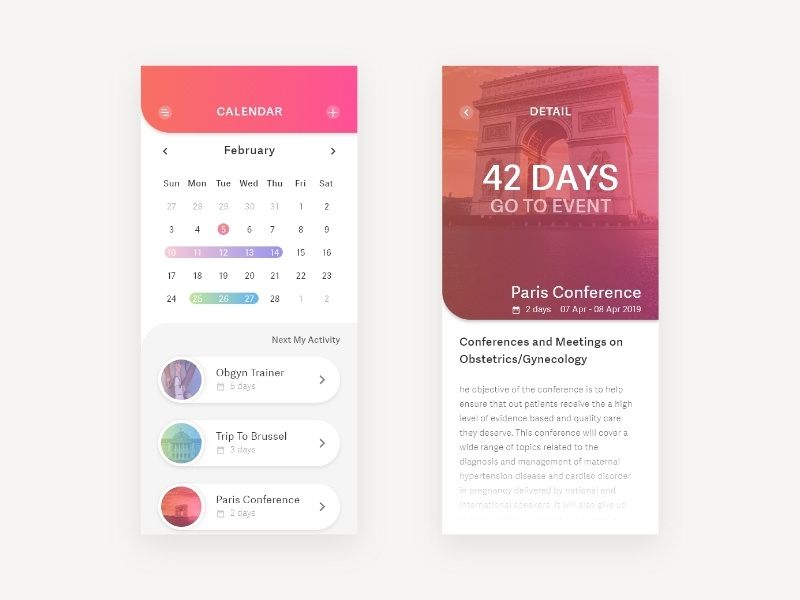 Calendar - DailyUI uidesigner ux appdesign design dailyui