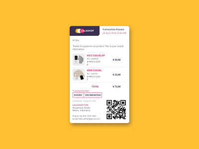 Email Receipt app appdesign dailyui design flat header design ui uidesigner ux web website