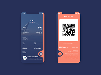 Boarding Pass app appdesign dailyui design ui uidesigner ux web