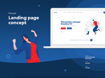 Pracuj.pl landing page concept illustration uxui webdesign