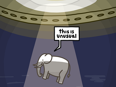 Friendly elephant 2d comic illustration procreate