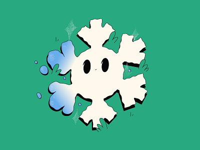 snowflakes character cute design emoji flat illustration line snow stroke vector