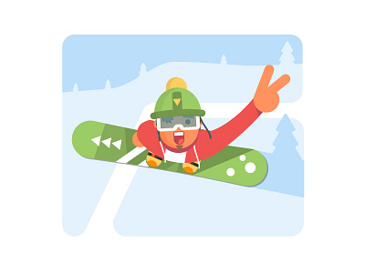 Snowboarder character cartoon character extreme flat illustration snowboard snowboarder sport vector