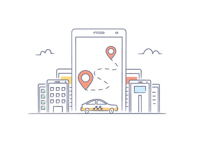 Taxi application illustration