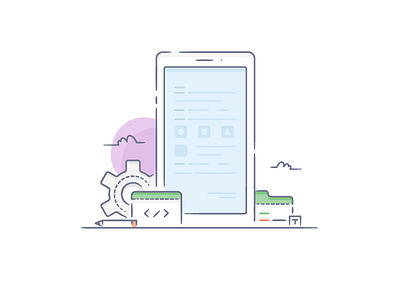 Mobile App Development app design development flat illustration line mobile responsive site ui ux web