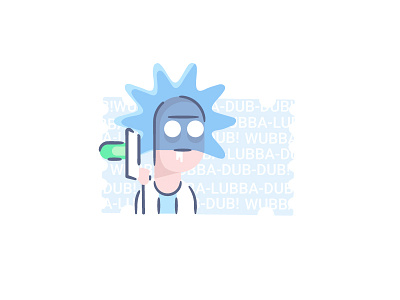 Rick and Morty and cartoon fan flat illustration line morty rick ticket vector