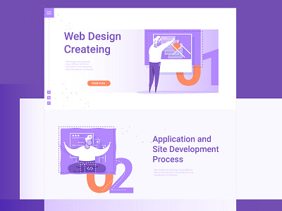 Application and site development character code design flat layout line man page prototyping ui ux