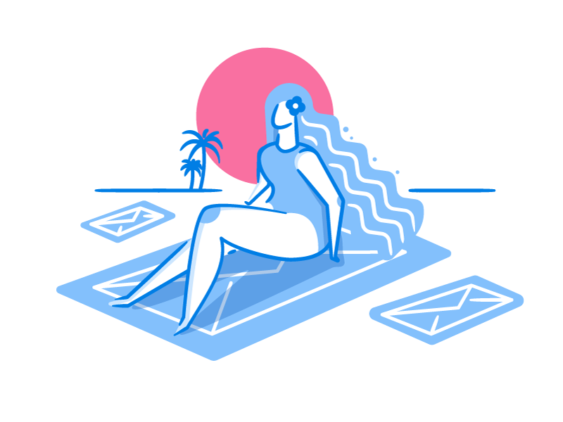 Is Email Ever Really Private? beach character girl line mail summer sun texture vector waiting