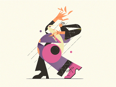 Jazz character dance dance music design illustration jazz man stroke vector