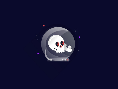cosmonaut/skull character cosmonaut flat gradient icon illustration skull ui vector