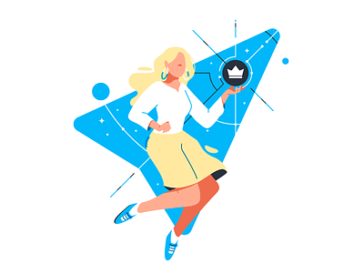 Character: Space girl analytic brand branding character data flat girl illustration line space stroke tech vector