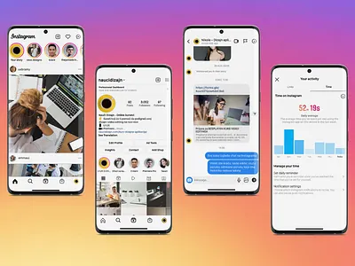 Instagram copy - UI practice exercise adobe xd app app desing copy work digital desing figma gradient incons instagram pixcel perfect prototyping ui ui desing ui exercise uiux webflow