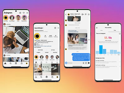 Instagram copy - UI practice exercise adobe xd app app desing copy work digital desing figma gradient incons instagram pixcel perfect prototyping ui ui desing ui exercise uiux webflow