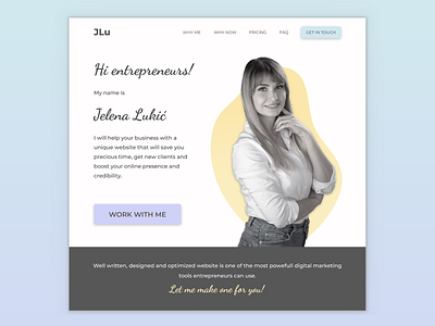 Portfolio website - Jelena Lukić design figma gradient herosection landing page portfolio ui uiux website