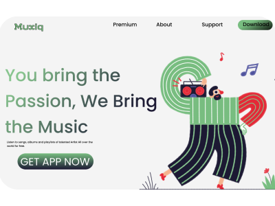Music Landing page design design.we luca ui web web design websiite