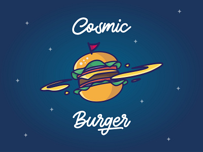 Cosmic Burger burger cosmic design illustration illustration art illustrator planet space vector
