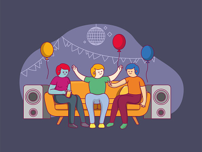 Enjoy the party art characters colors design drawing flat illustration illustration art illustrator party trending vector website