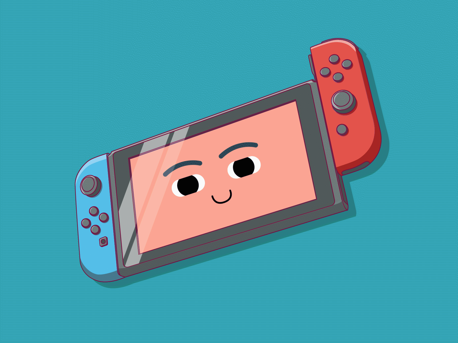 Nintendo Switch after effect animated animated gif animation animation after effects animation video art colors design drawing eyes flat gif head illustration illustration art nintendo smile switch vector