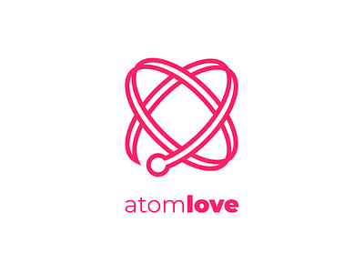 Atomlove art atom branding design drawing hearth illustration illustration art illustrator logo logo design logotype love vector