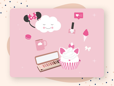 Féminine cloud cupcake disney disney art feminine logo girly icecream illustration kawai makeup minnie minnie mouse nail polish pastel color pinky urban decay