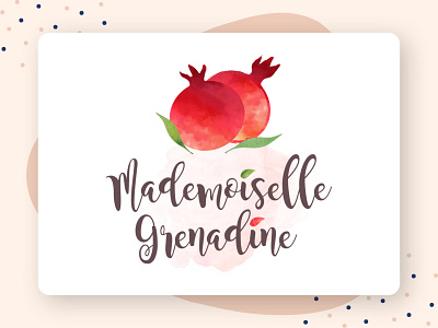 Mademoiselle Grenadine blog blogger blogging branding fruit illustration fruit logo green green logo grenade identity illustration logo logo design logotype mademoiselle summer