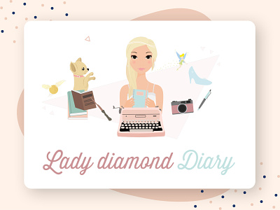 Lady diamond Diary blog blogger blogging branding diamond diary dixie harry potter identity lady logo logo design logotype typewriter typewritter woman woman illustration woman portrait