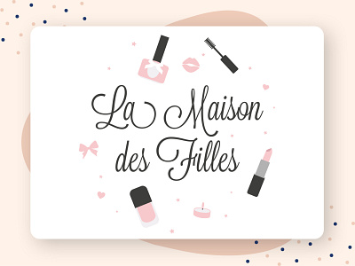 Maison des Filles blog branding candle identity illustration lip balm lipstick logo logo design logotype maison makeup makeup artist mascara nail nail polish vector