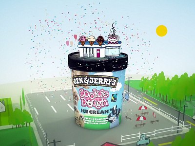 Join Our Core 3d after effects animation ben jerrys explainer food ice cream journey party shop social spin