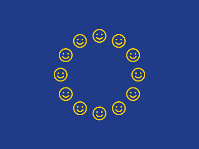 Get yer postal vote in! britain campaign circle eu europe face flag happy in referendum smile vote