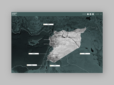 Syria and its Neighbours dashboard data hover layout location map mockup syria ui ux war web